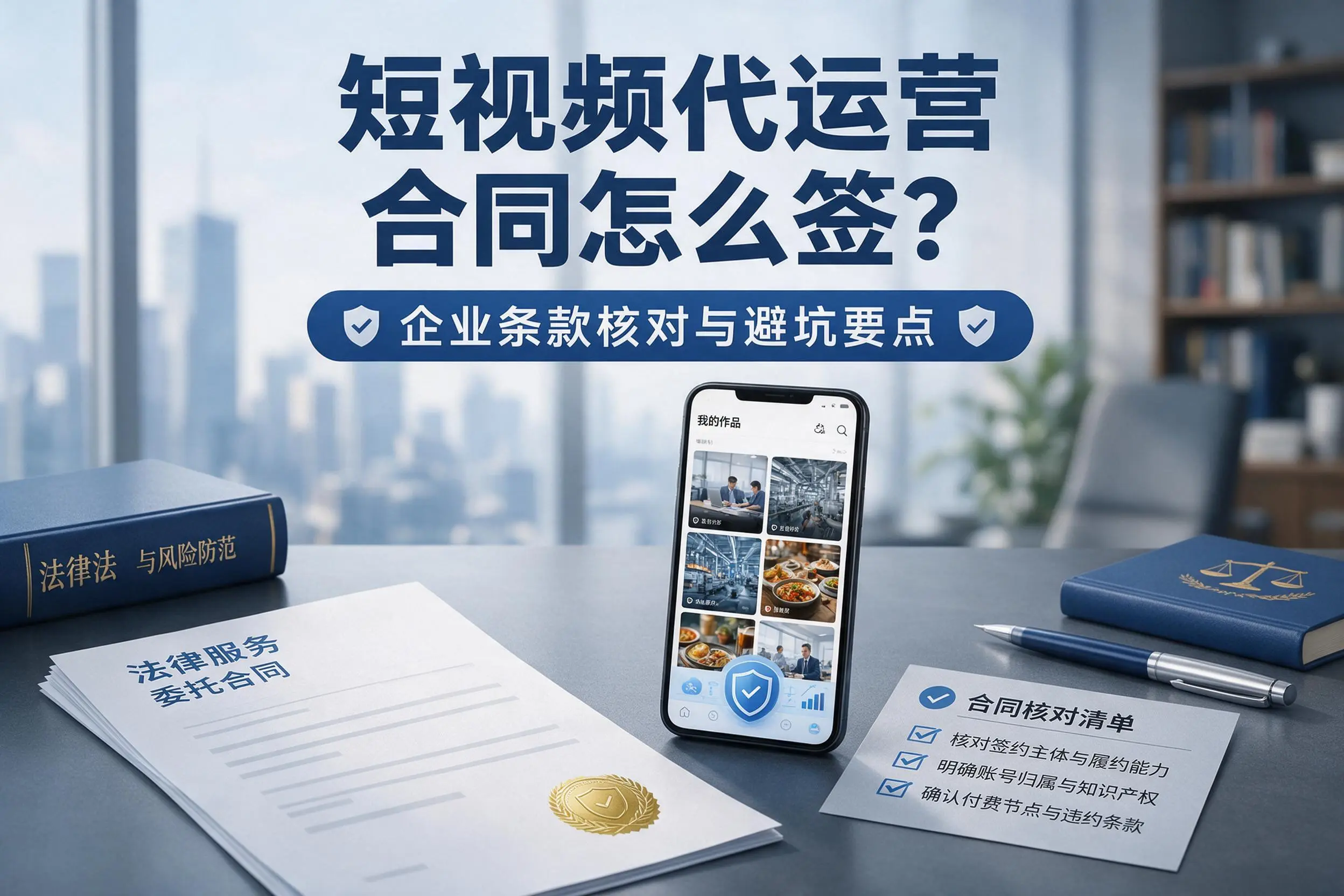短视频代运营合同怎么签？辽源企业条款核对与避坑要点