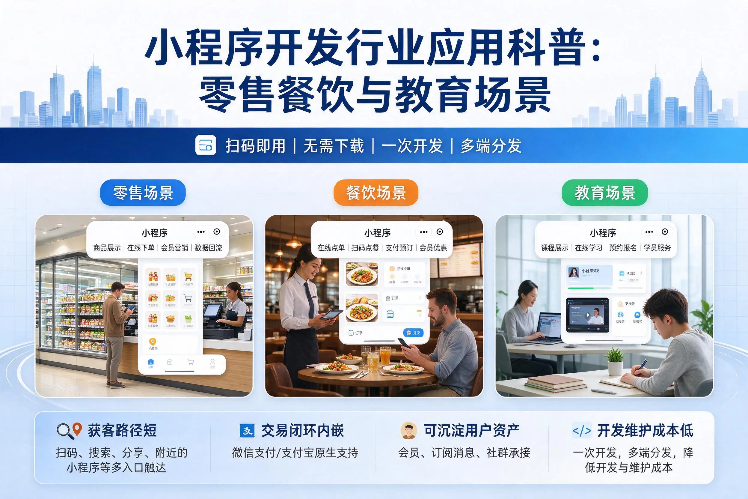 辽源小程序开发行业应用科普：零售餐饮与教育场景