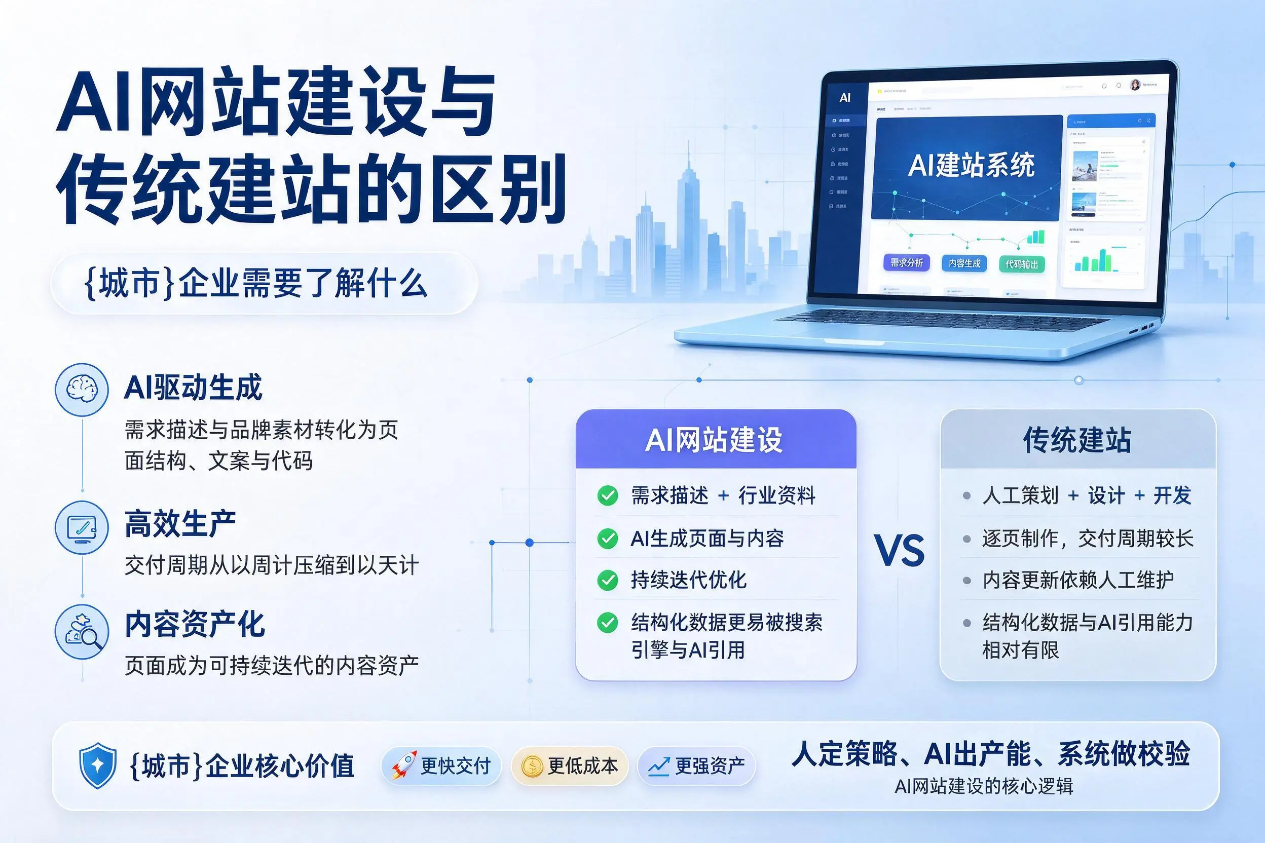AI网站建设与传统建站的区别，辽源企业需要了解什么