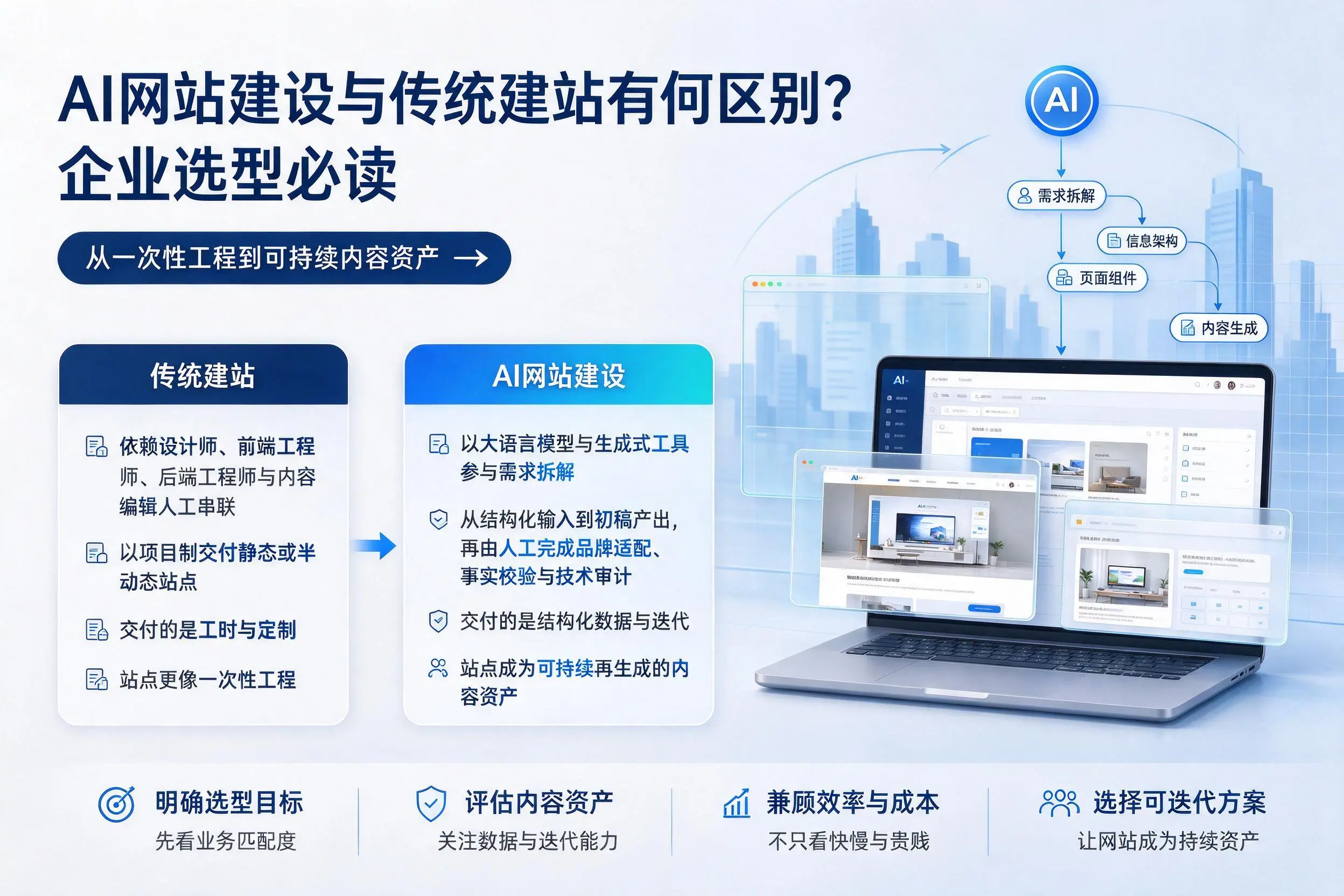 AI网站建设与传统建站有何区别？辽源企业选型必读