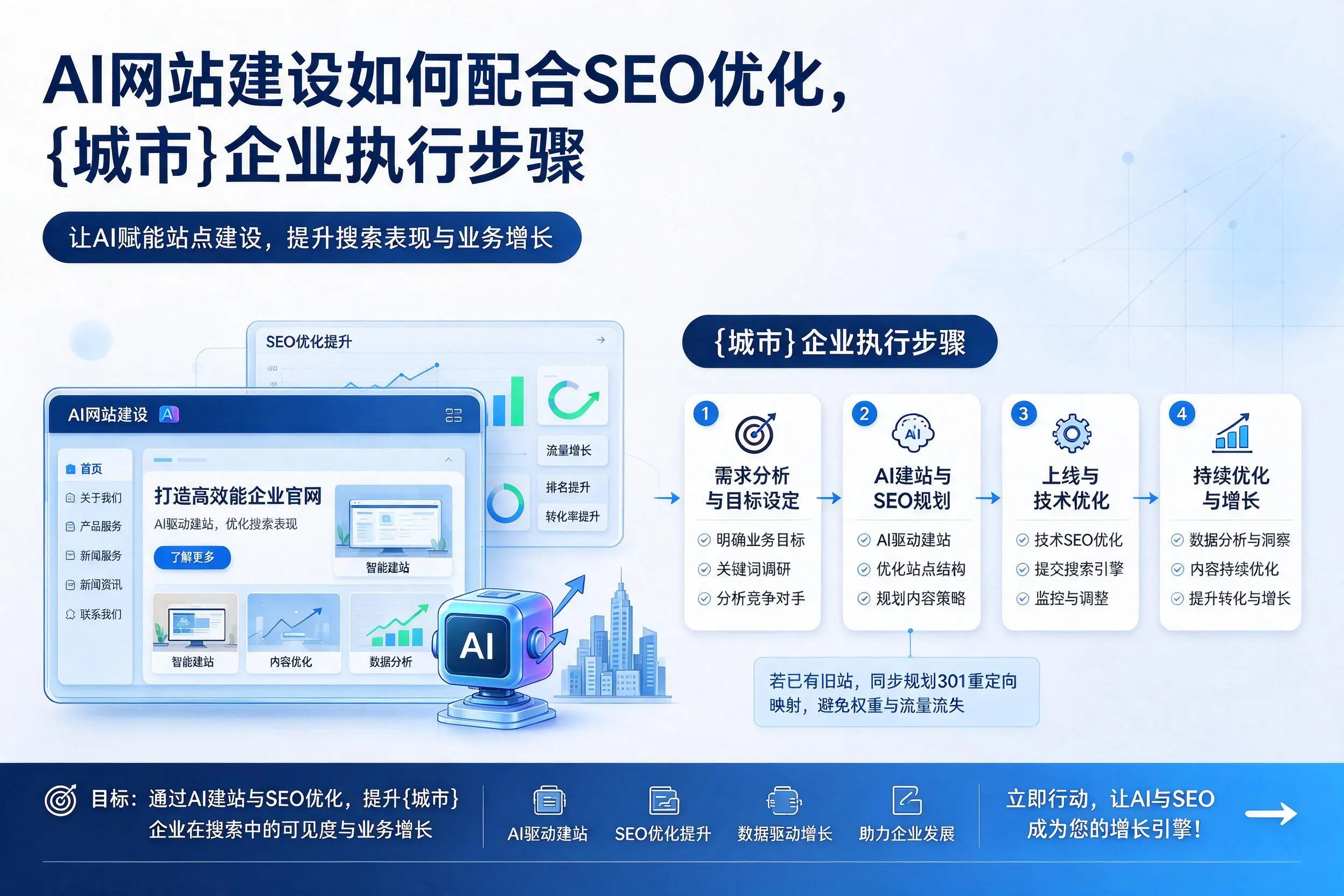AI网站建设如何配合SEO优化,辽源企业执行步骤