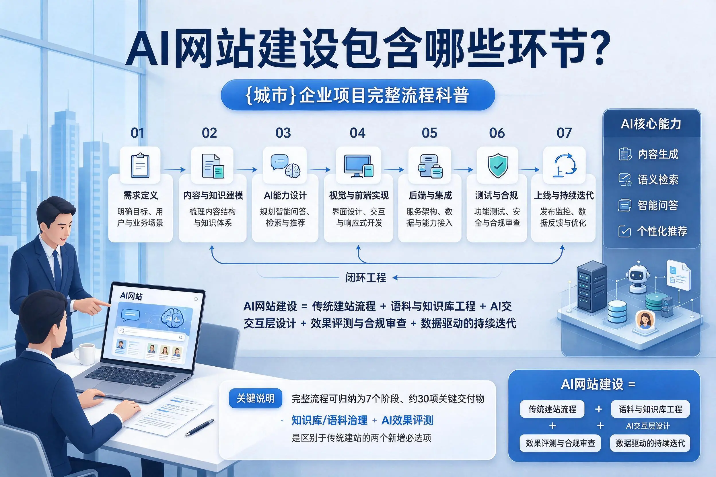 AI网站建设包含哪些环节？辽源企业项目完整流程科普