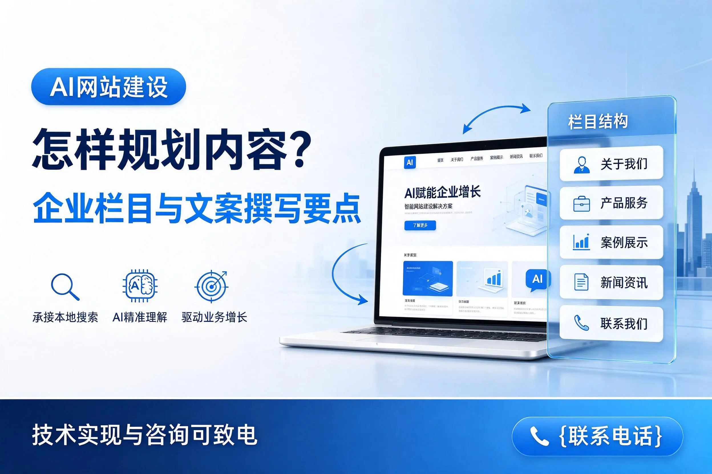AI网站建设怎样规划内容？辽源企业栏目与文案撰写要点