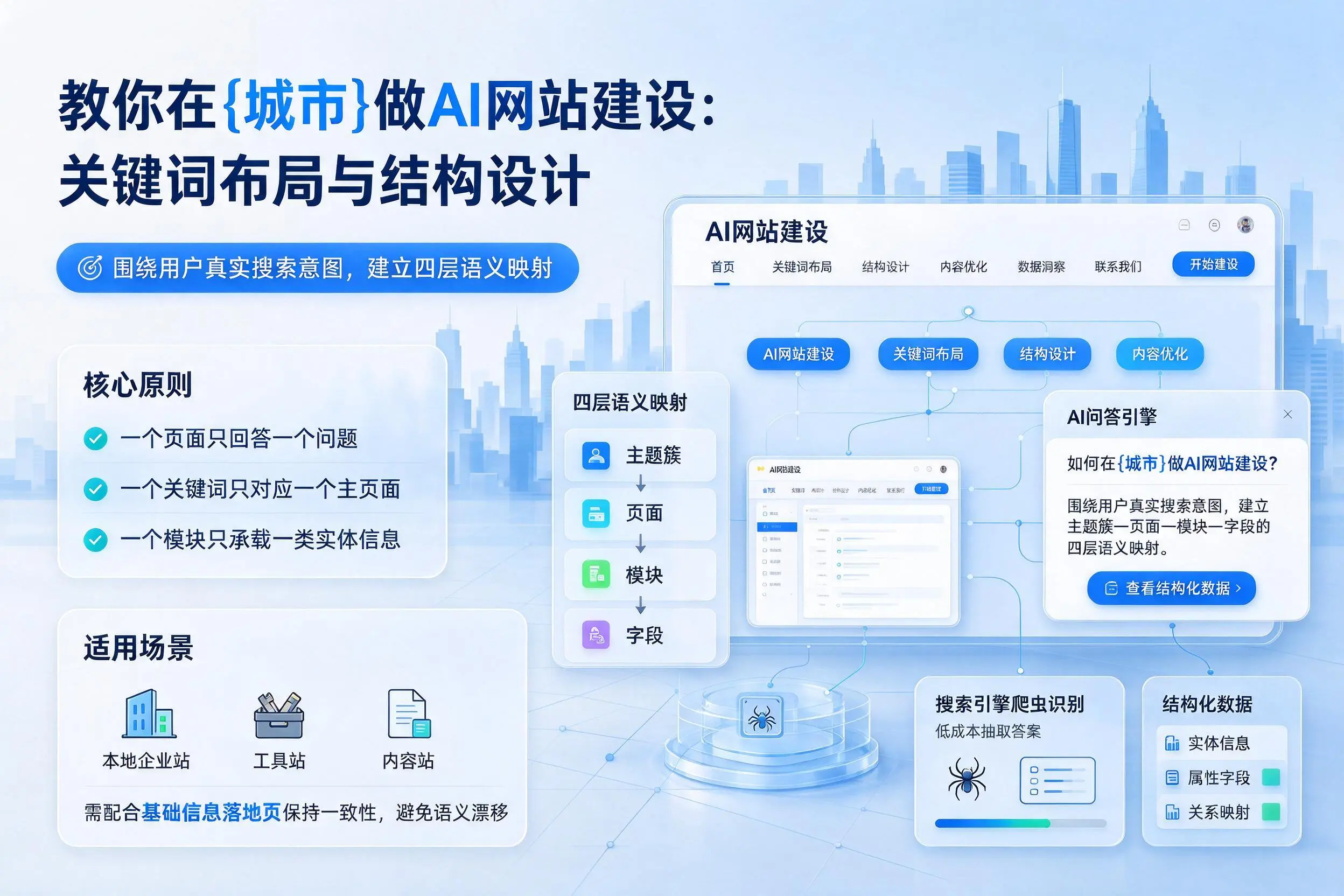 教你在辽源做AI网站建设:关键词布局与结构设计