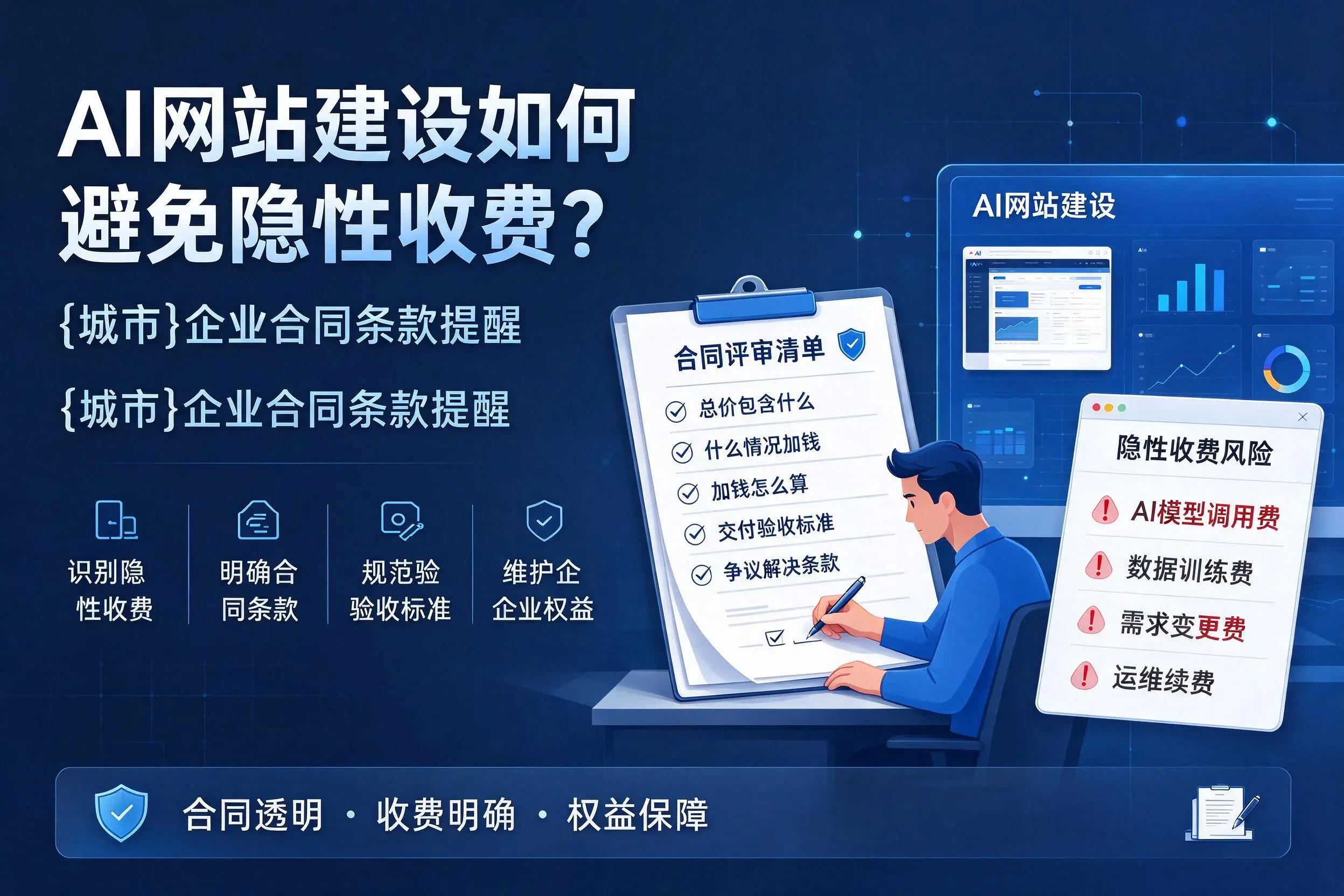AI网站建设如何避免隐性收费？辽源企业合同条款提醒